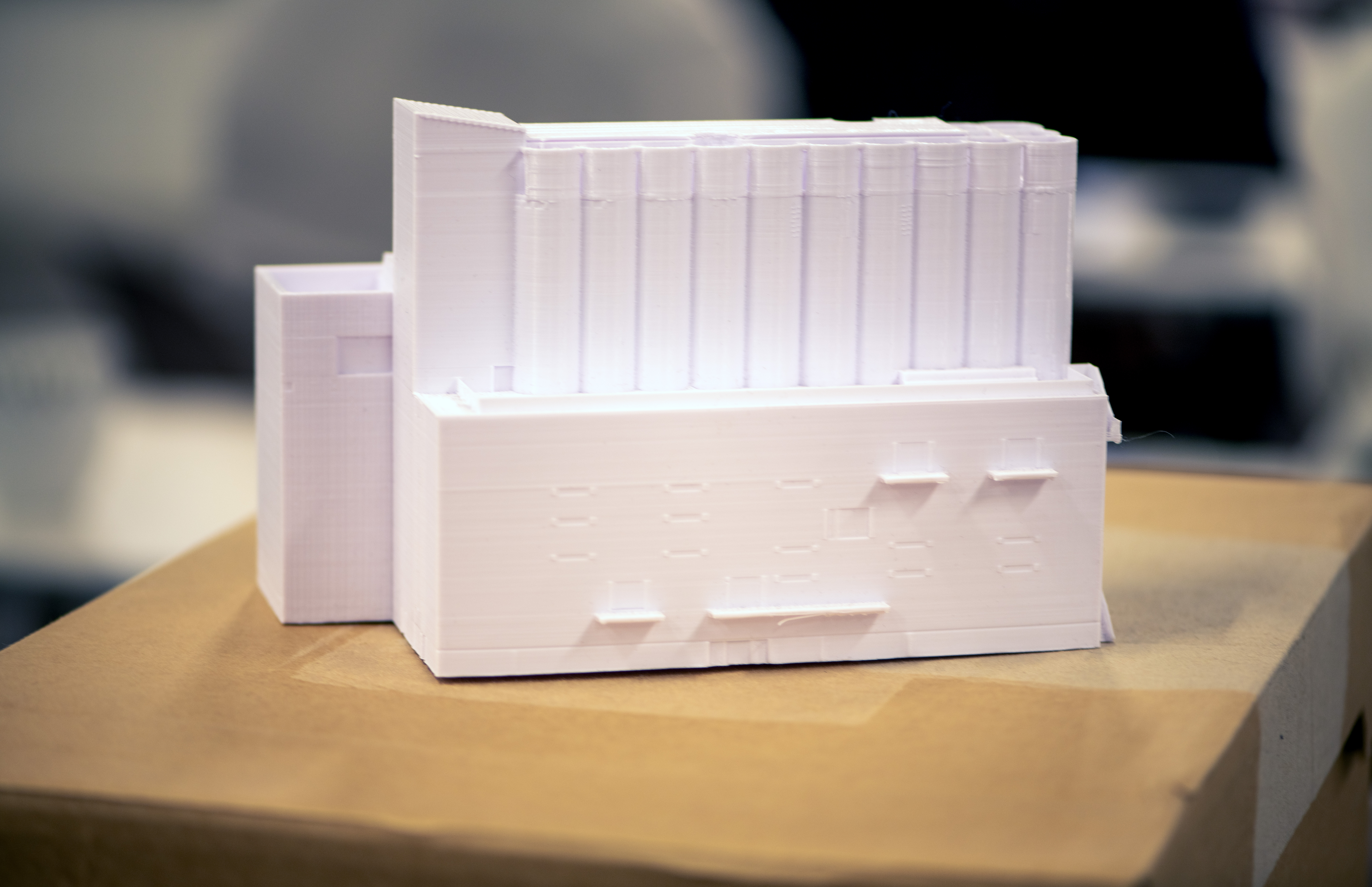 3D modell av hvit bygning